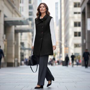 Pauw Amsterdam Black Wool Long Vest L